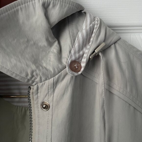 Mulberry Street Lightweight Removable Hood Ivory Jacket Large - Picture 3 of 7